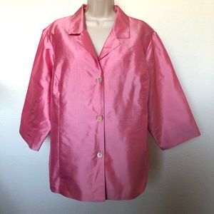 Liz Claiborne Silk Blouse Pink 18W New